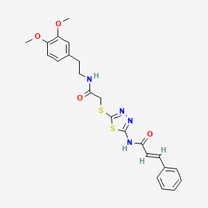 molecular formula C23H24N4O4S2 B5444711 N-{5-[(2-{[2-(3,4-dimethoxyphenyl)ethyl]amino}-2-oxoethyl)thio]-1,3,4-thiadiazol-2-yl}-3-phenylacrylamide 