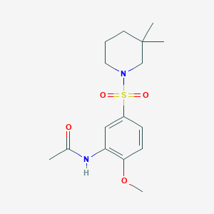 molecular formula C16H24N2O4S B5444760 N-{5-[(3,3-dimethyl-1-piperidinyl)sulfonyl]-2-methoxyphenyl}acetamide 