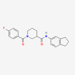 molecular formula C22H23FN2O2 B5444825 N-(2,3-dihydro-1H-inden-5-yl)-1-(4-fluorobenzoyl)-3-piperidinecarboxamide CAS No. 1158245-63-6