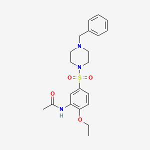 molecular formula C21H27N3O4S B5445088 N-{5-[(4-benzylpiperazin-1-yl)sulfonyl]-2-ethoxyphenyl}acetamide 