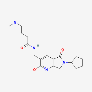 molecular formula C20H30N4O3 B5445089 N-[(6-cyclopentyl-2-methoxy-5-oxo-6,7-dihydro-5H-pyrrolo[3,4-b]pyridin-3-yl)methyl]-4-(dimethylamino)butanamide 