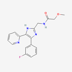 molecular formula C18H17FN4O2 B5445184 N-{[4-(3-fluorophenyl)-5-pyridin-2-yl-1H-imidazol-2-yl]methyl}-2-methoxyacetamide 