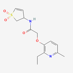 molecular formula C14H18N2O4S B5445222 N-(1,1-dioxido-2,3-dihydro-3-thienyl)-2-[(2-ethyl-6-methylpyridin-3-yl)oxy]acetamide 