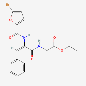 molecular formula C18H17BrN2O5 B5445229 ethyl 2-[[(E)-2-[(5-bromofuran-2-carbonyl)amino]-3-phenylprop-2-enoyl]amino]acetate 