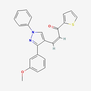 molecular formula C23H18N2O2S B5445274 3-[3-(3-methoxyphenyl)-1-phenyl-1H-pyrazol-4-yl]-1-(2-thienyl)-2-propen-1-one 