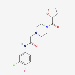 molecular formula C17H21ClFN3O3 B5445336 N-(3-chloro-4-fluorophenyl)-2-[4-(tetrahydro-2-furanylcarbonyl)-1-piperazinyl]acetamide 