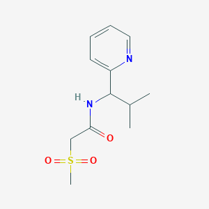 molecular formula C12H18N2O3S B5445367 N-(2-methyl-1-pyridin-2-ylpropyl)-2-(methylsulfonyl)acetamide 