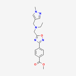 molecular formula C18H21N5O3 B5445373 methyl 4-[5-({ethyl[(1-methyl-1H-pyrazol-4-yl)methyl]amino}methyl)-1,2,4-oxadiazol-3-yl]benzoate 