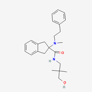 molecular formula C24H32N2O2 B5445395 N-(3-hydroxy-2,2-dimethylpropyl)-2-[methyl(2-phenylethyl)amino]-2-indanecarboxamide 