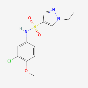 molecular formula C12H14ClN3O3S B5445423 N-(3-chloro-4-methoxyphenyl)-1-ethyl-1H-pyrazole-4-sulfonamide 