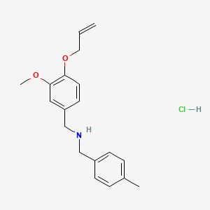 molecular formula C19H24ClNO2 B5445461 N-[(3-methoxy-4-prop-2-enoxyphenyl)methyl]-1-(4-methylphenyl)methanamine;hydrochloride 