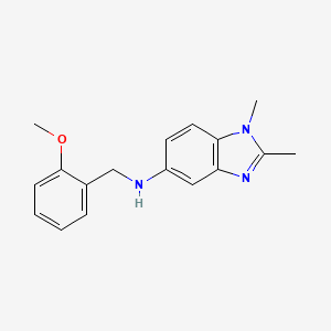 molecular formula C17H19N3O B5445492 N-[(2-METHOXYPHENYL)METHYL]-1,2-DIMETHYL-1H-1,3-BENZODIAZOL-5-AMINE 