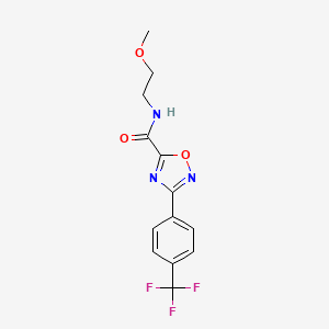 molecular formula C13H12F3N3O3 B5445500 N-(2-methoxyethyl)-3-[4-(trifluoromethyl)phenyl]-1,2,4-oxadiazole-5-carboxamide 
