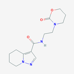 molecular formula C14H20N4O3 B5445588 N-[2-(2-oxo-1,3-oxazinan-3-yl)ethyl]-4,5,6,7-tetrahydropyrazolo[1,5-a]pyridine-3-carboxamide 