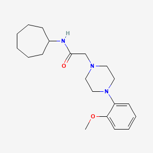 molecular formula C20H31N3O2 B5445590 N-cycloheptyl-2-[4-(2-methoxyphenyl)piperazin-1-yl]acetamide 