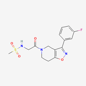 molecular formula C15H16FN3O4S B5445595 N-{2-[3-(3-fluorophenyl)-6,7-dihydroisoxazolo[4,5-c]pyridin-5(4H)-yl]-2-oxoethyl}methanesulfonamide 