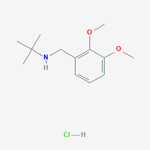 molecular formula C13H22ClNO2 B5445657 N-[(2,3-dimethoxyphenyl)methyl]-2-methylpropan-2-amine;hydrochloride 