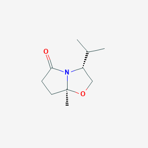 molecular formula C10H17NO2 B054457 (3R,7aS)-7a-methyl-3-propan-2-yl-2,3,6,7-tetrahydropyrrolo[2,1-b][1,3]oxazol-5-one CAS No. 123808-97-9