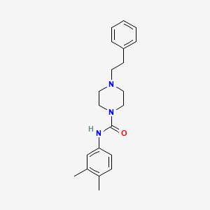 molecular formula C21H27N3O B5445800 N-(3,4-dimethylphenyl)-4-(2-phenylethyl)-1-piperazinecarboxamide 