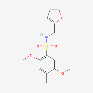 molecular formula C14H17NO5S B5445921 N-(furan-2-ylmethyl)-2,5-dimethoxy-4-methylbenzenesulfonamide 