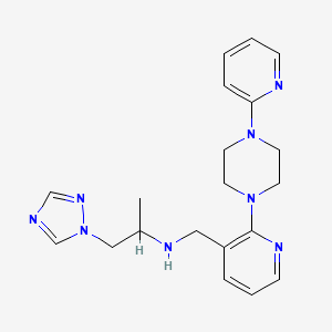 molecular formula C20H26N8 B5445946 N-{[2-(4-pyridin-2-ylpiperazin-1-yl)pyridin-3-yl]methyl}-1-(1H-1,2,4-triazol-1-yl)propan-2-amine 