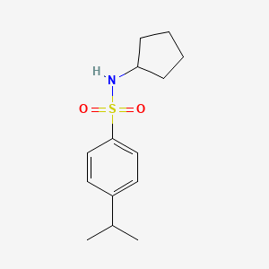 molecular formula C14H21NO2S B5445989 N-CYCLOPENTYL-4-(PROPAN-2-YL)BENZENE-1-SULFONAMIDE 