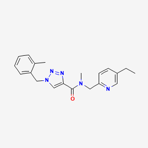 molecular formula C20H23N5O B5446015 N-[(5-ethyl-2-pyridinyl)methyl]-N-methyl-1-(2-methylbenzyl)-1H-1,2,3-triazole-4-carboxamide 