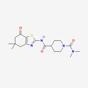 molecular formula C18H26N4O3S B5446023 N~4~-(5,5-dimethyl-7-oxo-4,5,6,7-tetrahydro-1,3-benzothiazol-2-yl)-N~1~,N~1~-dimethylpiperidine-1,4-dicarboxamide 
