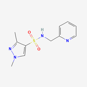 molecular formula C11H14N4O2S B5446200 1,3-dimethyl-N-(pyridin-2-ylmethyl)-1H-pyrazole-4-sulfonamide 