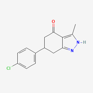 molecular formula C14H13ClN2O B5446288 6-(4-chlorophenyl)-3-methyl-1,5,6,7-tetrahydro-4H-indazol-4-one 