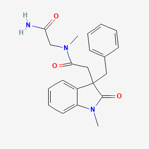 molecular formula C21H23N3O3 B5446398 N-(2-amino-2-oxoethyl)-2-(3-benzyl-1-methyl-2-oxo-2,3-dihydro-1H-indol-3-yl)-N-methylacetamide 
