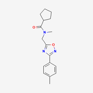 molecular formula C17H21N3O2 B5446418 N-methyl-N-{[3-(4-methylphenyl)-1,2,4-oxadiazol-5-yl]methyl}cyclopentanecarboxamide 