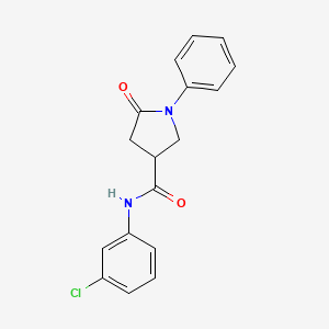 molecular formula C17H15ClN2O2 B5446532 N-(3-chlorophenyl)-5-oxo-1-phenylpyrrolidine-3-carboxamide 