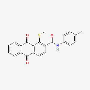 molecular formula C23H17NO3S B5446605 N-(4-methylphenyl)-1-(methylsulfanyl)-9,10-dioxo-9,10-dihydroanthracene-2-carboxamide 