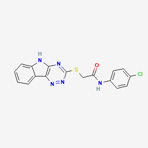 molecular formula C17H12ClN5OS B5446748 N-(4-CHLOROPHENYL)-2-{5H-[1,2,4]TRIAZINO[5,6-B]INDOL-3-YLSULFANYL}ACETAMIDE 