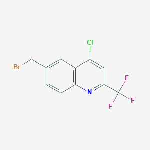 molecular formula C11H6BrClF3N B054468 6-(Bromomethyl)-4-chloro-2-(trifluoromethyl)quinoline CAS No. 123637-51-4