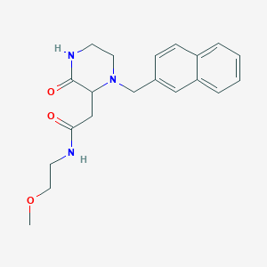 molecular formula C20H25N3O3 B5447033 N-(2-methoxyethyl)-2-[1-(2-naphthylmethyl)-3-oxo-2-piperazinyl]acetamide 