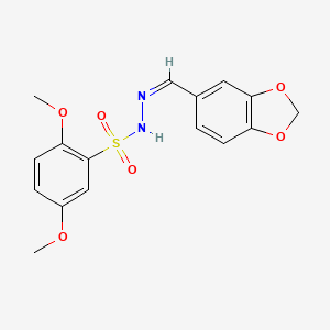 molecular formula C16H16N2O6S B5447066 N'-(1,3-benzodioxol-5-ylmethylene)-2,5-dimethoxybenzenesulfonohydrazide 