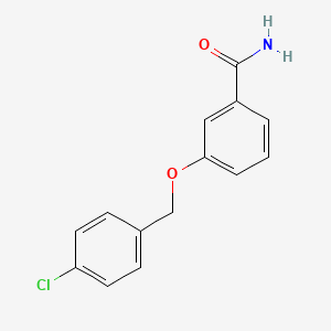 molecular formula C14H12ClNO2 B5447074 3-[(4-Chlorophenyl)methoxy]benzamide 