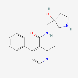 molecular formula C18H21N3O2 B5447229 N-[(3-hydroxy-3-pyrrolidinyl)methyl]-2-methyl-4-phenylnicotinamide 