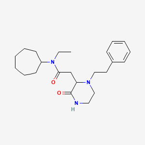 molecular formula C23H35N3O2 B5447291 N-cycloheptyl-N-ethyl-2-[3-oxo-1-(2-phenylethyl)-2-piperazinyl]acetamide 