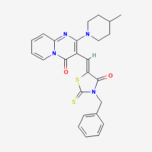 molecular formula C25H24N4O2S2 B5447347 3-[(Z)-(3-benzyl-4-oxo-2-thioxo-1,3-thiazolidin-5-ylidene)methyl]-2-(4-methylpiperidin-1-yl)-4H-pyrido[1,2-a]pyrimidin-4-one CAS No. 374549-99-2