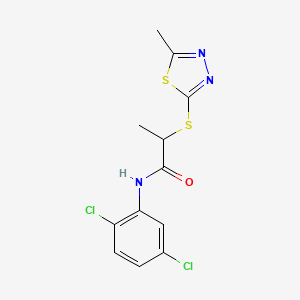 molecular formula C12H11Cl2N3OS2 B5447362 N-(2,5-dichlorophenyl)-2-[(5-methyl-1,3,4-thiadiazol-2-yl)thio]propanamide 