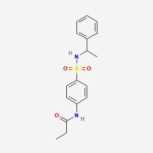 molecular formula C17H20N2O3S B5447397 N-{4-[(1-phenylethyl)sulfamoyl]phenyl}propanamide 