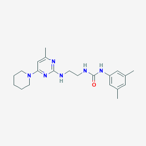 molecular formula C21H30N6O B5447472 N-(3,5-dimethylphenyl)-N'-(2-{[4-methyl-6-(1-piperidinyl)-2-pyrimidinyl]amino}ethyl)urea 