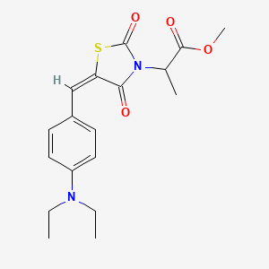 molecular formula C18H22N2O4S B5447541 methyl 2-{(5E)-5-[4-(diethylamino)benzylidene]-2,4-dioxo-1,3-thiazolidin-3-yl}propanoate 