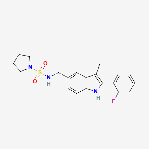 molecular formula C20H22FN3O2S B5447628 N-{[2-(2-fluorophenyl)-3-methyl-1H-indol-5-yl]methyl}pyrrolidine-1-sulfonamide 