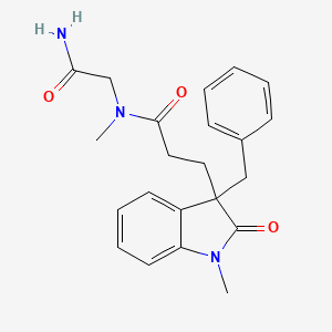 molecular formula C22H25N3O3 B5447720 N-(2-amino-2-oxoethyl)-3-(3-benzyl-1-methyl-2-oxo-2,3-dihydro-1H-indol-3-yl)-N-methylpropanamide 