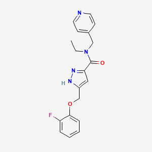 molecular formula C19H19FN4O2 B5447750 N-ethyl-5-[(2-fluorophenoxy)methyl]-N-(pyridin-4-ylmethyl)-1H-pyrazole-3-carboxamide 