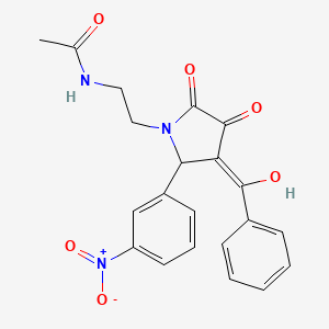 molecular formula C21H19N3O6 B5447787 N-{2-[3-benzoyl-4-hydroxy-2-(3-nitrophenyl)-5-oxo-2,5-dihydro-1H-pyrrol-1-yl]ethyl}acetamide 